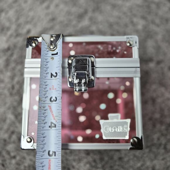 Caboodles Pink Plastic Case w Silver Accents & Iridescent Stars Suitcase Logo - Picture 4 of 9